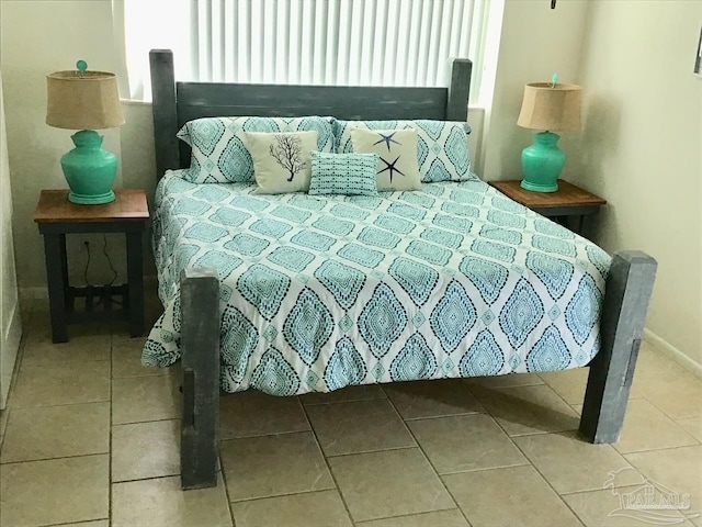 view of tiled bedroom