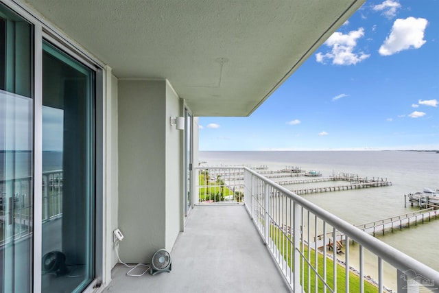 balcony with a water view