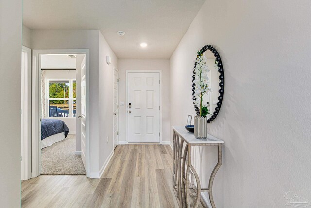 foyer featuring light hardwood / wood-style floors