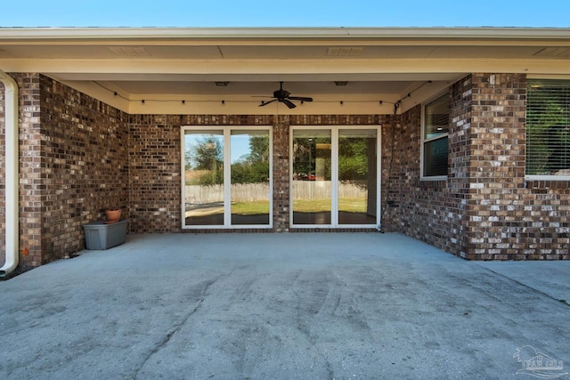 view of patio / terrace featuring ceiling fan