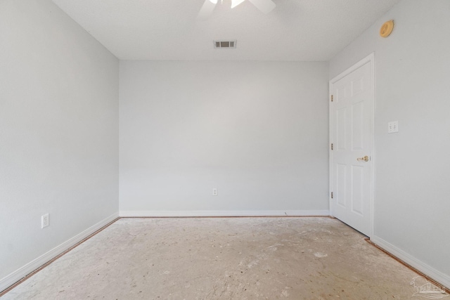 unfurnished room featuring ceiling fan