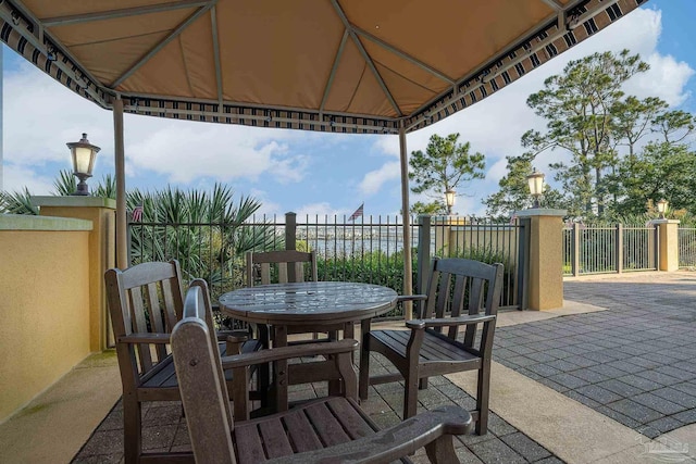 view of patio with a gazebo