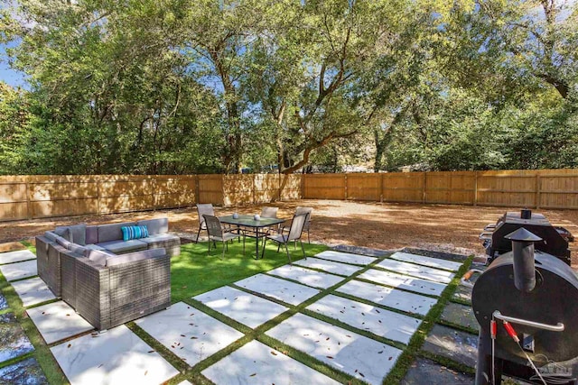 view of patio with outdoor lounge area