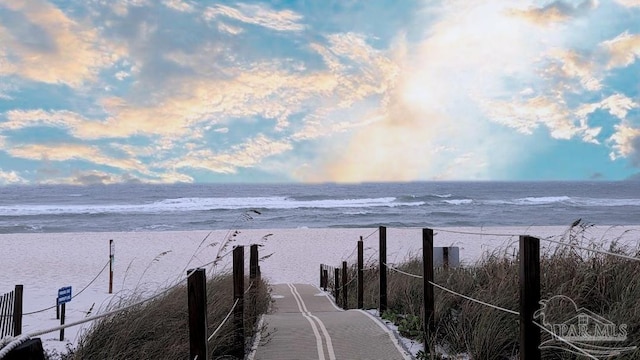 water view with a beach view