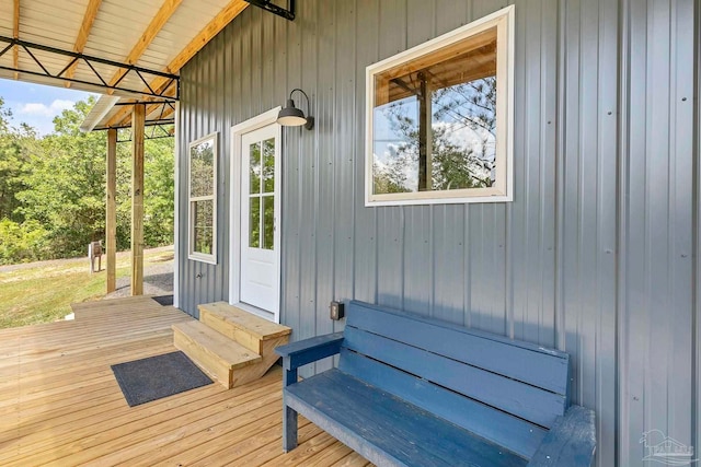 wooden deck with entry steps