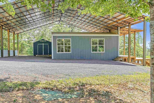 view of shed