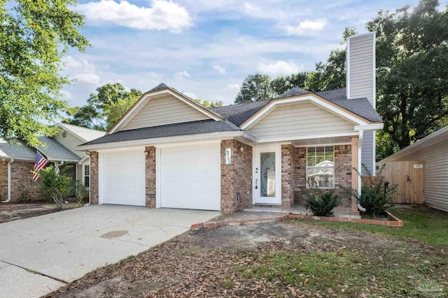 view of front facade with a garage