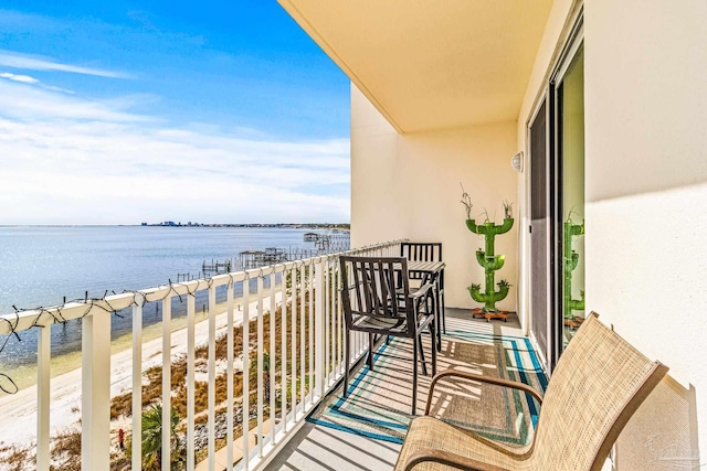 balcony with a water view