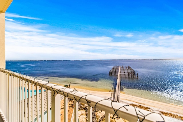 water view featuring a beach view