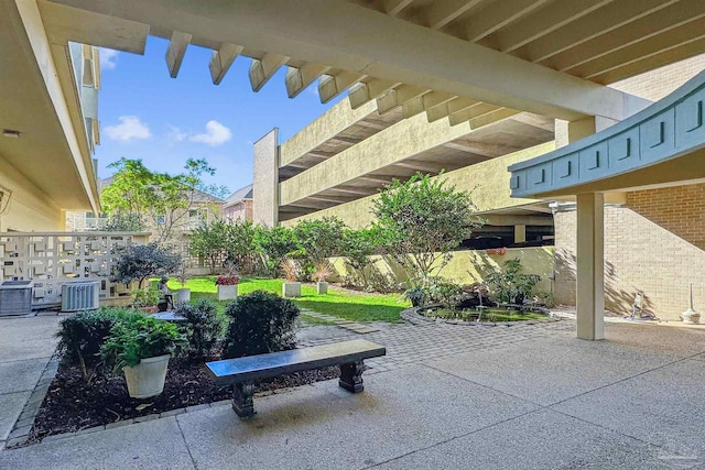 view of patio / terrace with central air condition unit