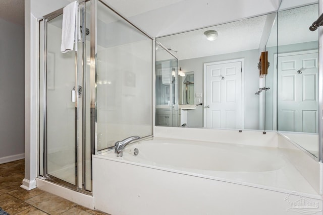 bathroom with independent shower and bath