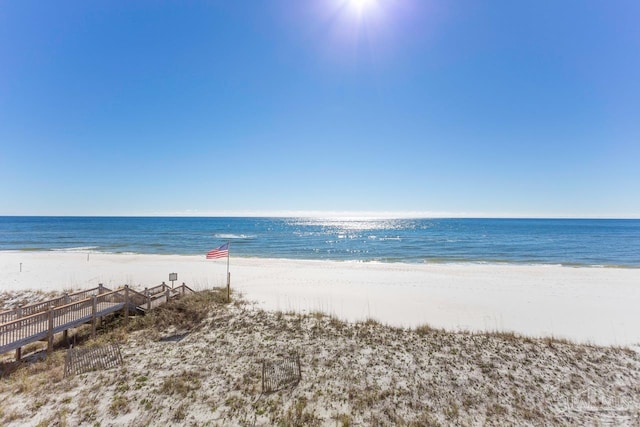 water view featuring a beach view