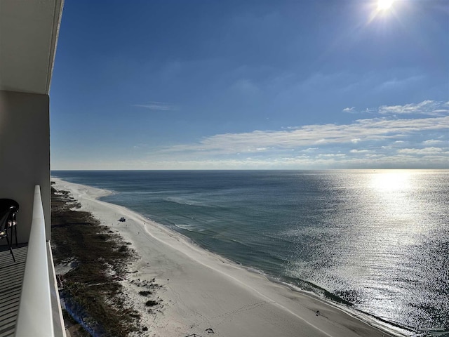 water view with a view of the beach