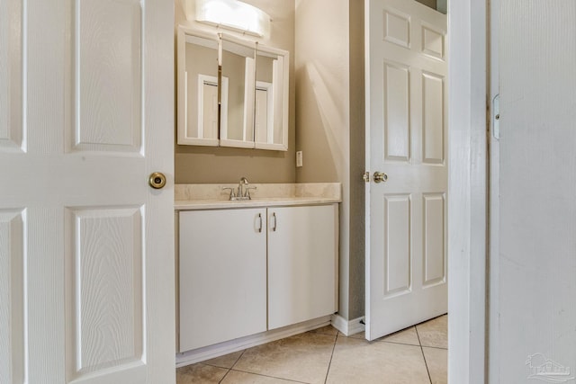 bathroom featuring vanity and tile patterned floors