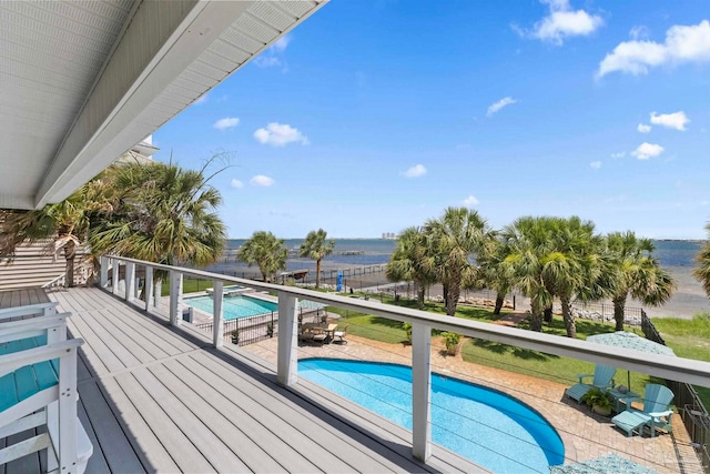 8209 Pompano St, Navarre, FL 32566 - balcony with view of pool area and a water view