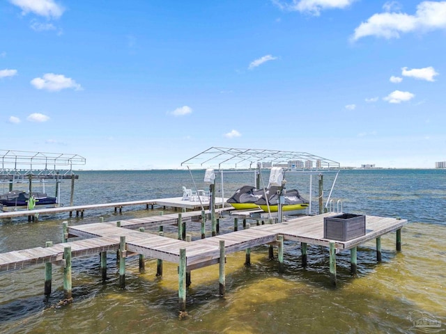8209 Pompano St, Navarre, FL 32566 - dock area featuring boat lift and a water view