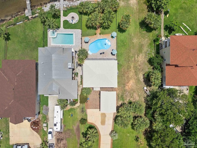 8209 Pompano St, Navarre, FL 32566 - aerial view of property's location with a pool area