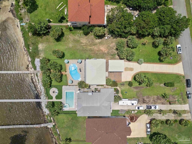 8209 Pompano St, Navarre, FL 32566 - aerial view of property's location featuring a pool area