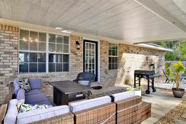 view of patio / terrace with an outdoor hangout area