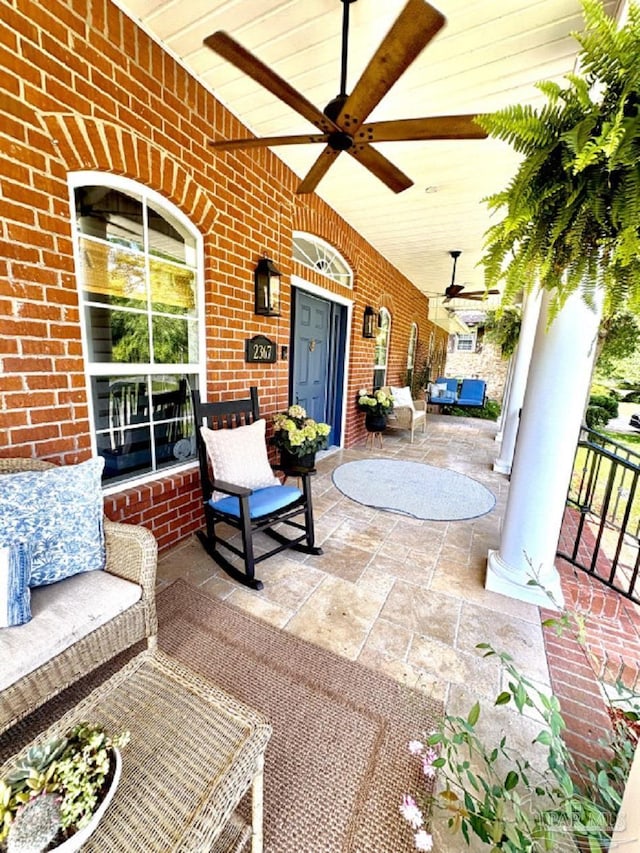 2367 Greenbrier Blvd, Pensacola, FL 32514 - covered porch with ceiling fan