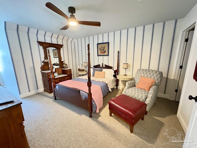 2367 Greenbrier Blvd, Pensacola, FL 32514 - bedroom with carpet floors, baseboards, and a ceiling fan