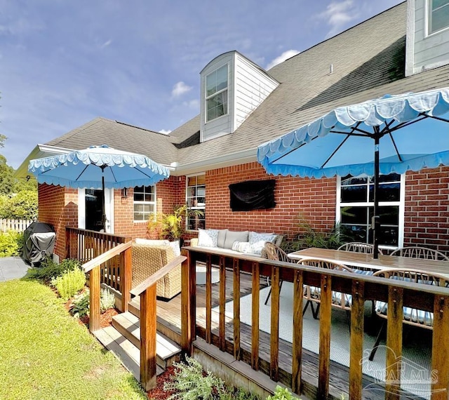 2367 Greenbrier Blvd, Pensacola, FL 32514 - wooden terrace featuring outdoor lounge area and area for grilling