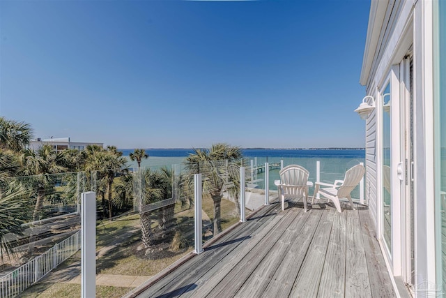 balcony with a water view