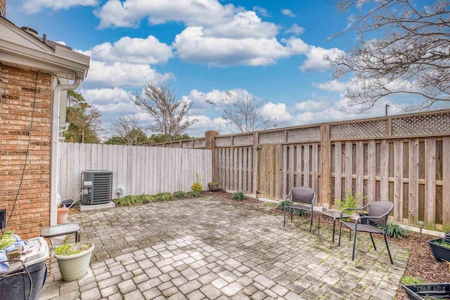 view of patio / terrace with central AC unit