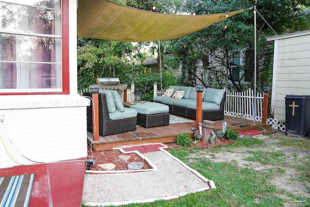 exterior space with an outdoor living space