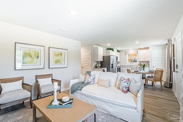 living room featuring hardwood / wood-style flooring