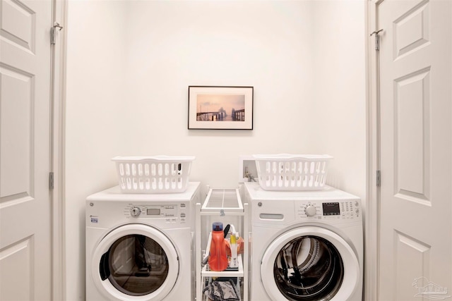 laundry area featuring washer and dryer