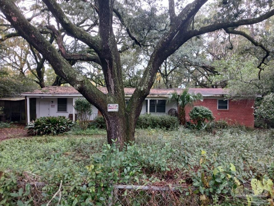 view of single story home