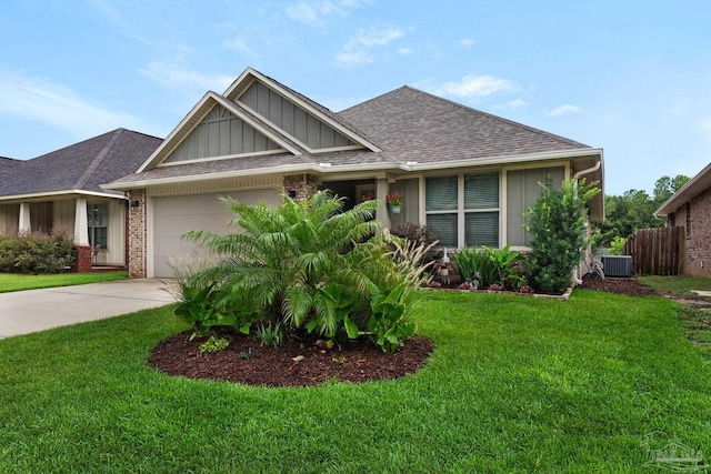 5282 Parkside Dr, Pace, FL 32571 - craftsman inspired home with board and batten siding, an attached garage, concrete driveway, and brick siding