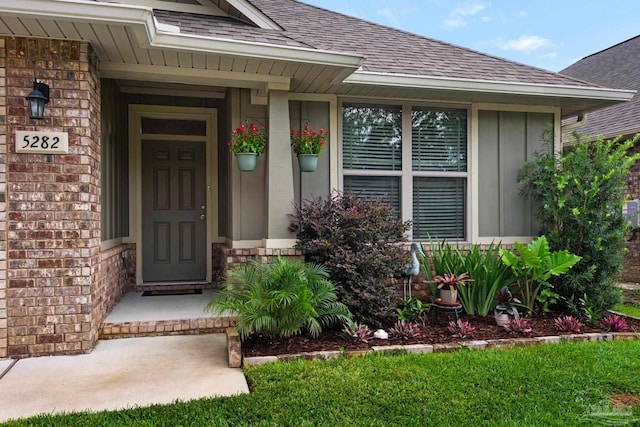 5282 Parkside Dr, Pace, FL 32571 - property entrance with a shingled roof