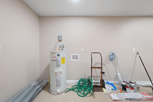 misc room with electric water heater