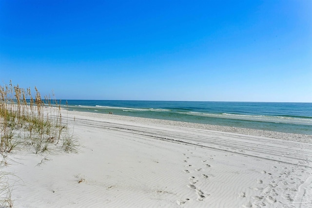 property view of water with a beach view