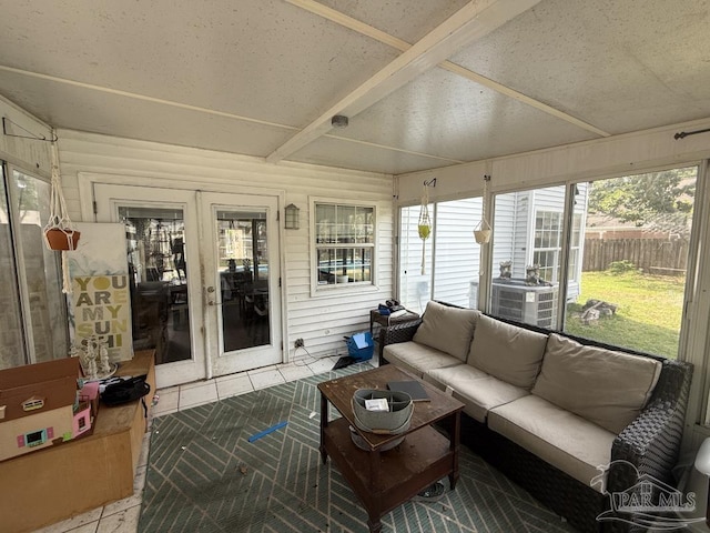 1515 Mariners Cir, Gulf Breeze, FL 32563 - sunroom with french doors and outdoor lounge area