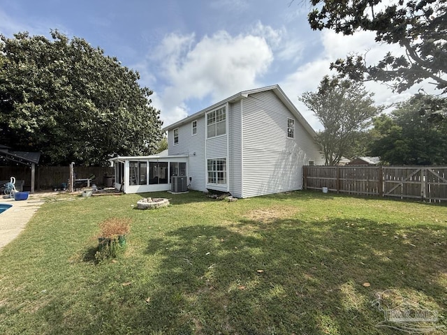 1515 Mariners Cir, Gulf Breeze, FL 32563 - back of house with a sunroom and central air condition unit