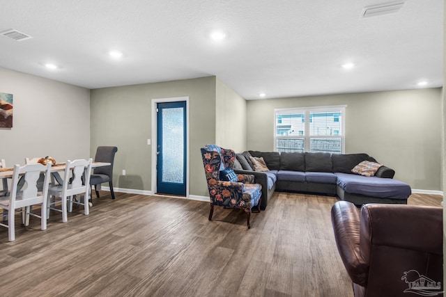 living room featuring wood-type flooring