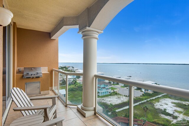 balcony with a water view