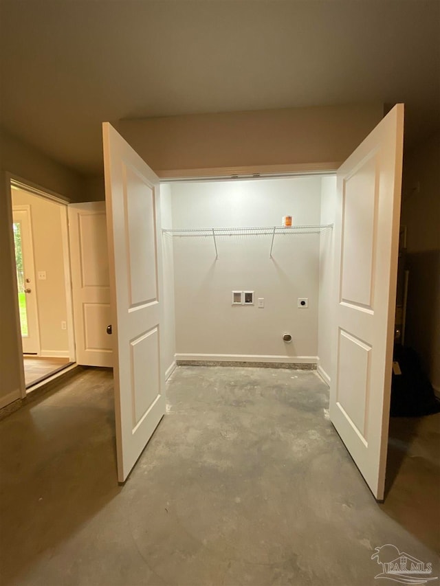 laundry room featuring electric dryer hookup and hookup for a washing machine