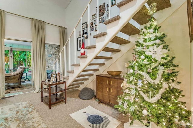 stairway with carpet