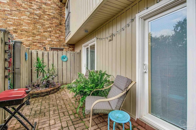 balcony featuring a patio area