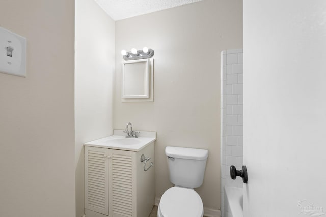 full bathroom with vanity, shower / bathing tub combination, and toilet