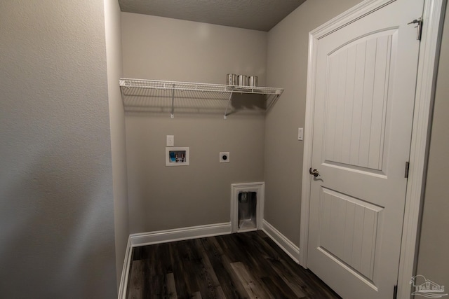 4483 Watkins St, Pace, FL 32571 - washroom with hookup for an electric dryer, hookup for a washing machine, dark wood-type flooring, and baseboards