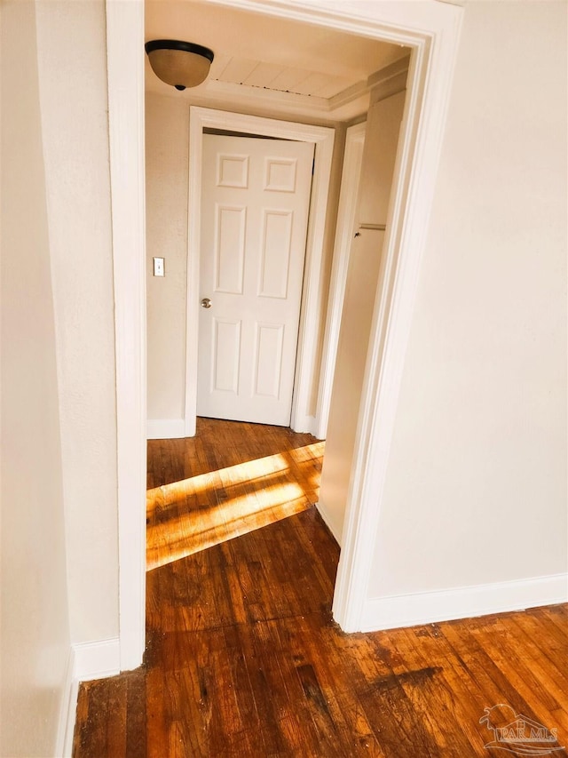 hall featuring dark hardwood / wood-style flooring