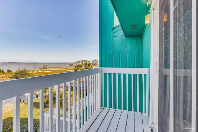 balcony with a water view