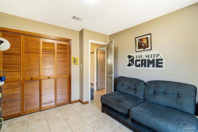 view of tiled living room