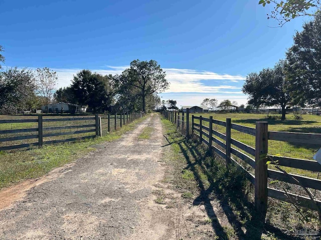 view of street featuring a rural view