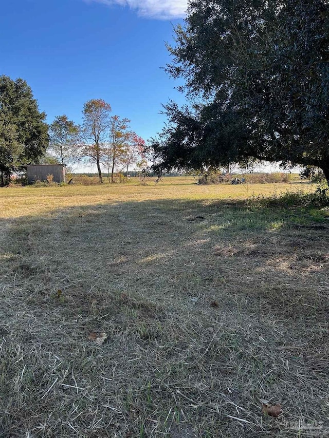 view of yard with a rural view